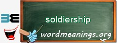 WordMeaning blackboard for soldiership